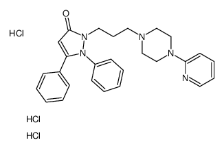 1,5-Diphenyl-2-(3-(4-(2-pyridyl)piperazin-1-yl)propyl)pyrazolin-3-one,trihydrochloride Structure