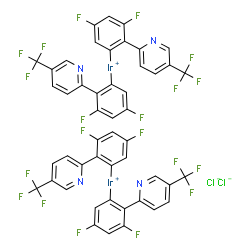 二-μ-氯四[3, 5-二氟-2-[5-三氟甲基-2-吡啶基-kN)苯基-kC]二铱(III)结构式