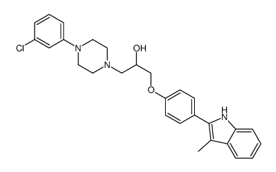 1-[4-(3-chlorophenyl)piperazin-1-yl]-3-[4-(3-methyl-1H-indol-2-yl)phenoxy]propan-2-ol结构式