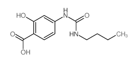 4-(butylcarbamoylamino)-2-hydroxy-benzoic acid Structure