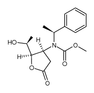 methyl ((2R,3S)-2-((S)-1-hydroxyethyl)-5-oxotetrahydrofuran-3-yl)((S)-1-phenylethyl)carbamate结构式