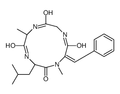 (12Z)-12-benzylidene-1,6-dimethyl-3-(2-methylpropyl)-1,4,7,10-tetrazacyclododecane-2,5,8,11-tetrone Structure