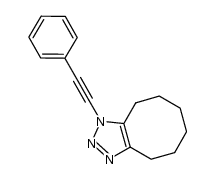 1-(2-phenylethynyl)-4,5,6,7,8,9-hexahydro-1H-cycloocta[d][1,2,3]triazole结构式