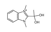 2-(1,1-dihydroxyethyl)-1,3-dimethyl-1H-benzo[d]imidazol-3-ium结构式