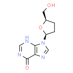 6H-Purin-6-one, 1,9-dihydro-9-[tetrahydro-5-(hydroxymethyl)-2-furanyl]-, (cis)-(+-)-结构式