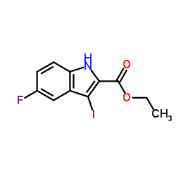 Ethyl 5-fluoro-3-iodo-1H-indole-2-carboxylate Structure