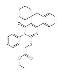 ethyl 2-(4-oxo-3-phenylspiro[6H-benzo[h]quinazoline-5,1'-cyclohexane]-2-yl)sulfanylacetate结构式