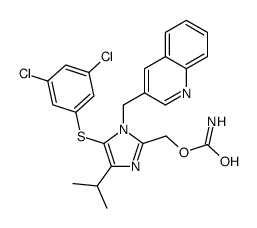 [5-(3,5-dichlorophenyl)sulfanyl-4-propan-2-yl-1-(quinolin-3-ylmethyl)imidazol-2-yl]methyl carbamate结构式