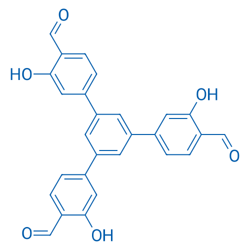 5'-(4-Formyl-3-hydroxyphenyl)-3,3''-dihydroxy-[1,1':3',1''-terphenyl]-4,4''-dicarbaldehyde Structure