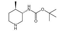 Carbamic acid, [(3R,4S)-4-methyl-3-piperidinyl]-, 1,1-dimethylethyl ester, rel- Structure