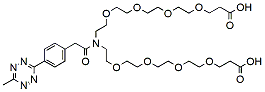 Methyltetrazine-amido-N-bis(PEG4-acid)结构式