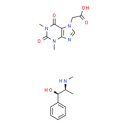 1,2,3,6-tetrahydro-1,3-dimethyl-2,6-dioxo-7H-purine-7-acetic acid, compound with [R-(R,S)]-alpha-[1-(methylamino)ethyl]benzyl alcohol (1:1) picture