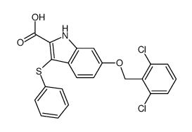 6-(2,6-Dichlorobenzyloxy)-3-(phenylthio)indole-2-carboxylic acid Structure