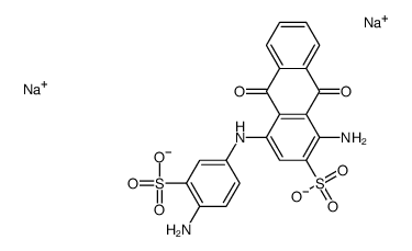 1-amino-4-(4-amino-3-sulphoanilino)-9,10-dihydro-9,10-dioxoanthracene-2-sulphonic acid, sodium salt结构式