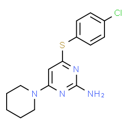 4-[(4-CHLOROPHENYL)SULFANYL]-6-PIPERIDINO-2-PYRIMIDINAMINE Structure