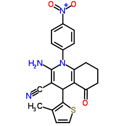 2-Amino-4-(3-methyl-2-thienyl)-1-(4-nitrophenyl)-5-oxo-1,4,5,6,7,8-hexahydro-3-quinolinecarbonitrile Structure