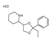 2-(2-ethyl-2-phenyl-1,3-dioxolan-4-yl)piperidin-1-ium,chloride Structure