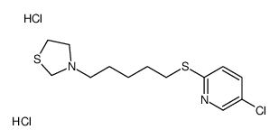 3-[5-(5-chloropyridin-2-yl)sulfanylpentyl]-1,3-thiazolidine,dihydrochloride Structure
