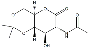 2-Acetylamino-2-deoxy-4-O,6-O-isopropylidene-D-gluconic acid δ-lactone结构式