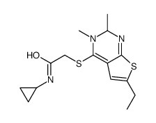 Acetamide, N-cyclopropyl-2-[(2-ethyl-5,6-dimethylthieno[2,3-d]pyrimidin-4-yl)thio]- (9CI)结构式