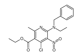 4-Chloro-6-[ethyl(phenylmethyl)amino]-2-methyl-5-nitro-3-pyridine carboxylic acid, ethyl ester Structure