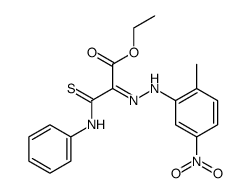 [(2-Methyl-5-nitro-phenyl)-hydrazono]-phenylthiocarbamoyl-acetic acid ethyl ester结构式