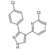 2-氯-4-[3-(4-氯-苯基)-1H-吡唑-4-基]嘧啶结构式