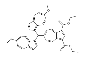 (1,3-diethoxycarbonyl-6-azulenyl)bis(6-methoxy-1-azulenyl)methane结构式