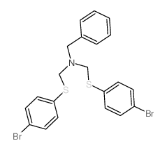 N-benzyl-1-(4-bromophenyl)sulfanyl-N-[(4-bromophenyl)sulfanylmethyl]methanamine结构式