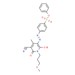 phenyl 4-[[5-cyano-1,6-dihydro-2-hydroxy-1-(3-methoxypropyl)-4-methyl-6-oxo-3-pyridyl]azo]benzenesulphonate Structure