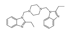 2-ethyl-1-[[4-[(2-ethylbenzimidazol-1-yl)methyl]piperazin-1-yl]methyl]benzimidazole Structure