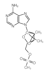 9-[7,7-dimethyl-4-(methylsulfonyloxymethyl)-3,6,8-trioxabicyclo[3.3.0]oct-2-yl]purin-6-amine结构式