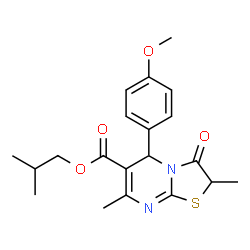 2-methylpropyl 5-(4-methoxyphenyl)-2,7-dimethyl-3-oxo-2,3-dihydro-5H-[1,3]thiazolo[3,2-a]pyrimidine-6-carboxylate结构式