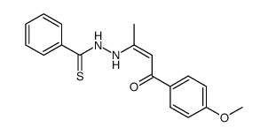 Thiobenzoic acid N'-[(Z)-3-(4-methoxy-phenyl)-1-methyl-3-oxo-propenyl]-hydrazide Structure