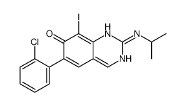 6-(2-chlorophenyl)-8-iodo-2-(propan-2-ylamino)-1H-quinazolin-7-one Structure