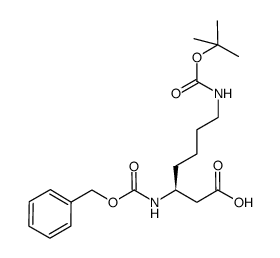 3-benzyloxycarbonylamino-7-tert-butoxycarbonylamino-heptanoic acid Structure