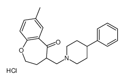 7-methyl-4-[(4-phenylpiperidin-1-ium-1-yl)methyl]-3,4-dihydro-2H-1-benzoxepin-5-one,chloride Structure