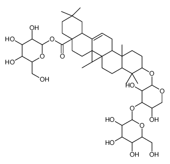 [(2S,3R,4S,5S,6R)-3,4,5-trihydroxy-6-(hydroxymethyl)oxan-2-yl] (4aS,6aR,6aS,6bR,10S,12aR,14bR)-10-[(2S,3R,4S,5S)-3,5-dihydroxy-4-[(2R,3R,4S,5S,6R)-3,4,5-trihydroxy-6-(hydroxymethyl)oxan-2-yl]oxyoxan-2-yl]oxy-2,2,6a,6b,9,9,12a-heptamethyl-1,3,4,5,6,6a,7,8,结构式