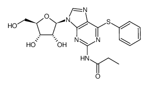 6-(phenylthio)-2-(propionylamino)-9-β-D-ribofuranosylpurine Structure