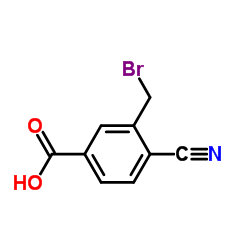 3-(Bromomethyl)-4-cyanobenzoic acid结构式