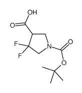 4,4-difluoro-1-[(2-methylpropan-2-yl)oxycarbonyl]pyrrolidine-3-carboxylic acid structure