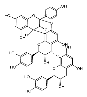 epiafzelechin-(4β->8,2β->O->7)-epicatechin-(4α->8)-epicatechin Structure