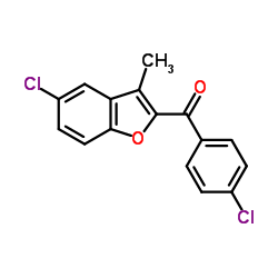 (5-Chloro-3-methyl-1-benzofuran-2-yl)(4-chlorophenyl)methanone结构式