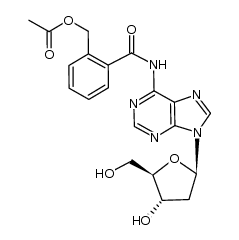 2-((9-((2R,4S,5R)-4-hydroxy-5-(hydroxymethyl)tetrahydrofuran-2-yl)-9H-purin-6-yl)carbamoyl)benzyl acetate结构式