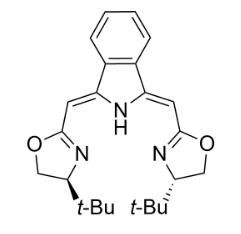 (1Z,3Z)-1,3-Bis[[(4S)-4,5-dihydro-4-(tert-butyl)-2-oxazolyl]methylene]-2,3-dihydro-1H-isoindole Structure