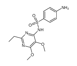 4-amino-N-(2-ethyl-5,6-dimethoxy-pyrimidin-4-yl)-benzenesulfonamide结构式