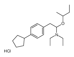 1-butan-2-yloxy-2-(4-cyclopentylphenyl)-N,N-diethylethanamine,hydrochloride Structure