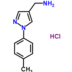 1-[1-(4-Methylphenyl)-1H-pyrazol-4-yl]methanamine hydrochloride (1:1) Structure