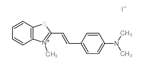 Benzothiazolium,2-[2-[4-(dimethylamino)phenyl]ethenyl]-3-methyl-, iodide (1:1)结构式