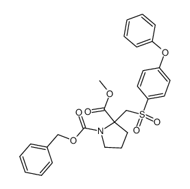 2-(4-Phenoxy-benzenesulfonylmethyl)-pyrrolidine-1,2-dicarboxylic acid 1-benzyl ester 2-methyl ester Structure